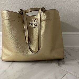 Tory Burch Metallic Gold Tote Bag